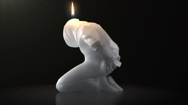 燃やすと、中から人が現れるキャンドル / AMNESTY INTERNATIONAL「FREEDOM CANDLES」 メインシーン