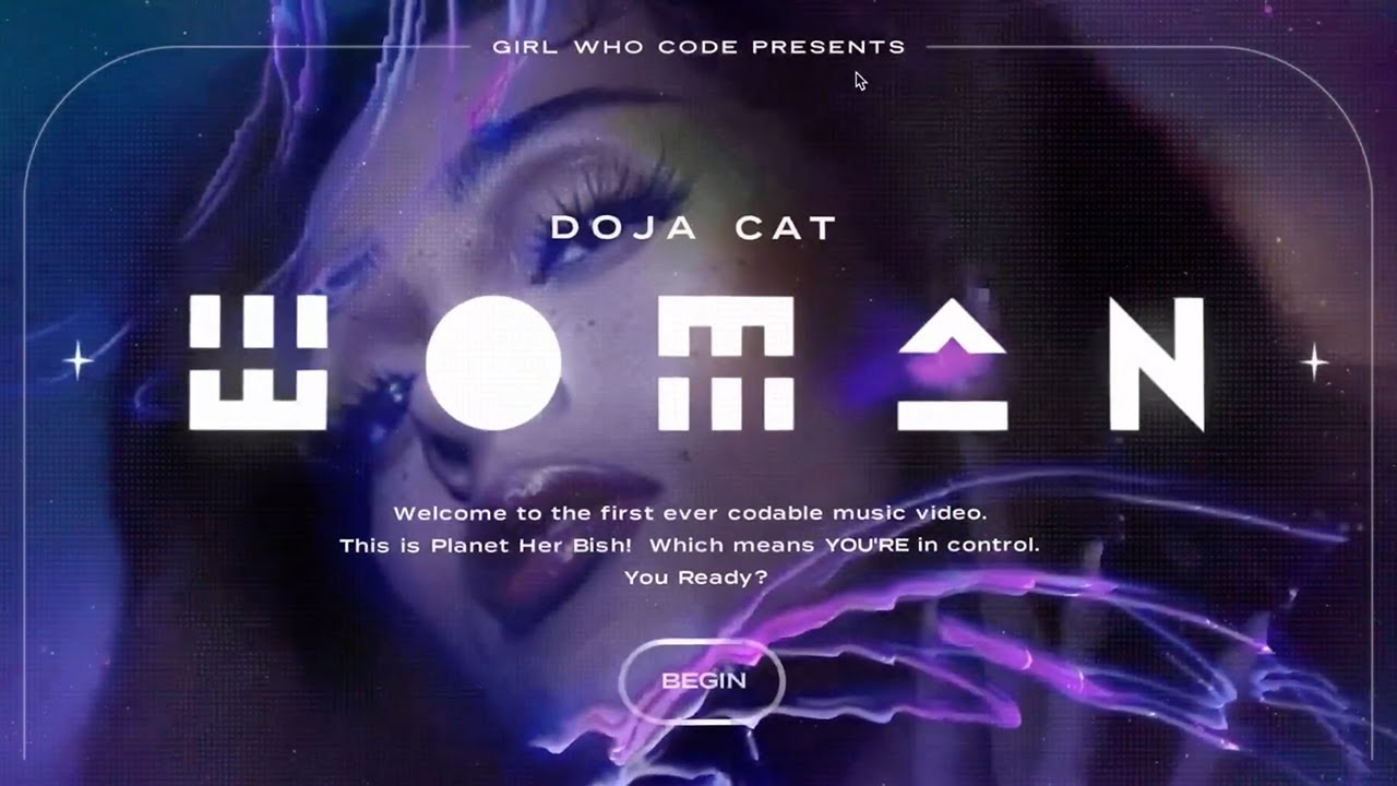 コードを書くと、Dojaが現れる / GIRLS WHO CODE「DOJACODE」 メインシーン