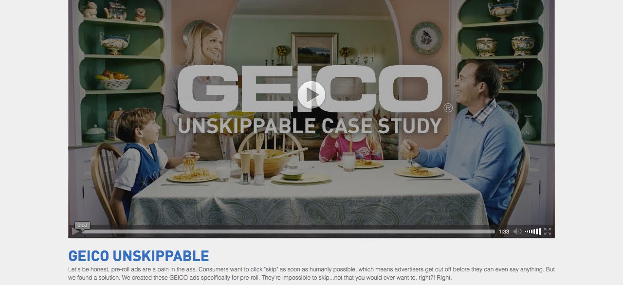 もう終わってるから、スキップできない / GEICO「Unskippable」 メインシーン